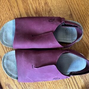 Loints of Holland maroon purple Leather Sandals 39